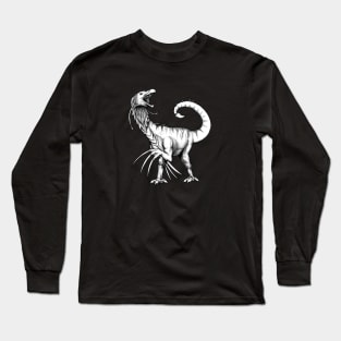 Dinosaur Therizinosaurus Alien Drawing Long Sleeve T-Shirt